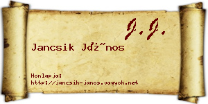 Jancsik János névjegykártya