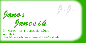 janos jancsik business card